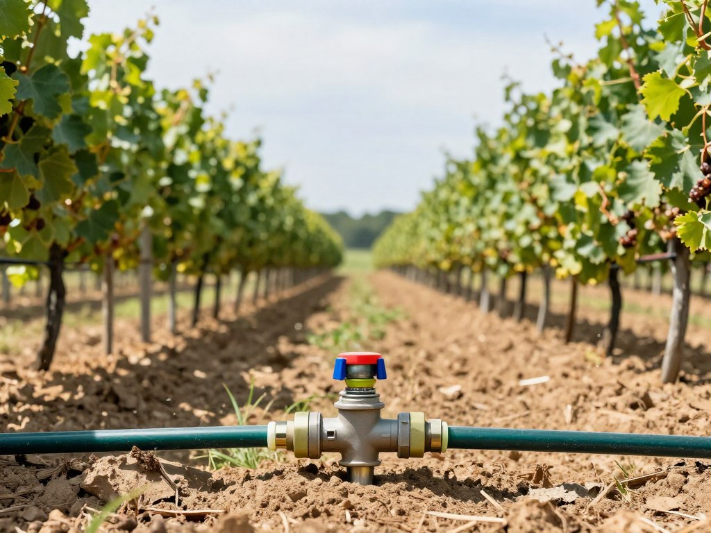 système irrigation goutte-à-goutte vignoble avec électrovanne système irrigation goutte-à-goutte vignoble avec électrovanne
