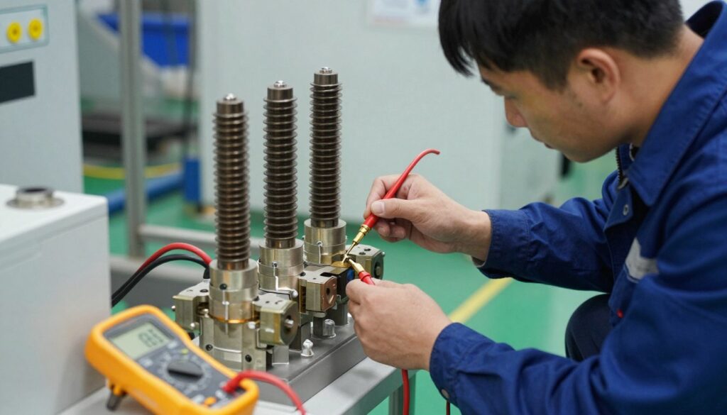 technicien effectuant maintenance électrovanne sur site industriel technicien effectuant maintenance électrovanne sur site industriel