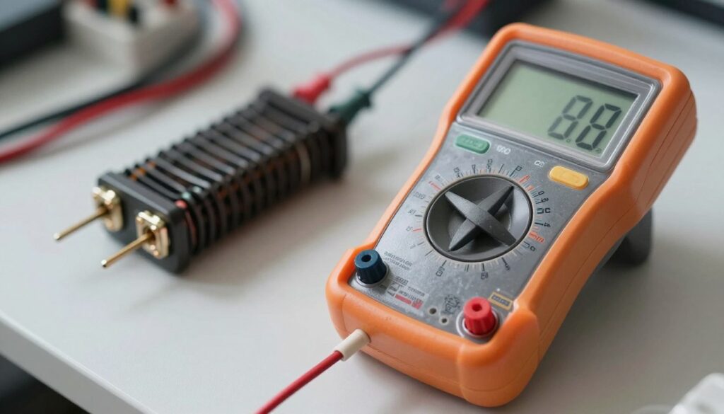 Mesure de tension sur bobine électrovanne 24V avec multimètre